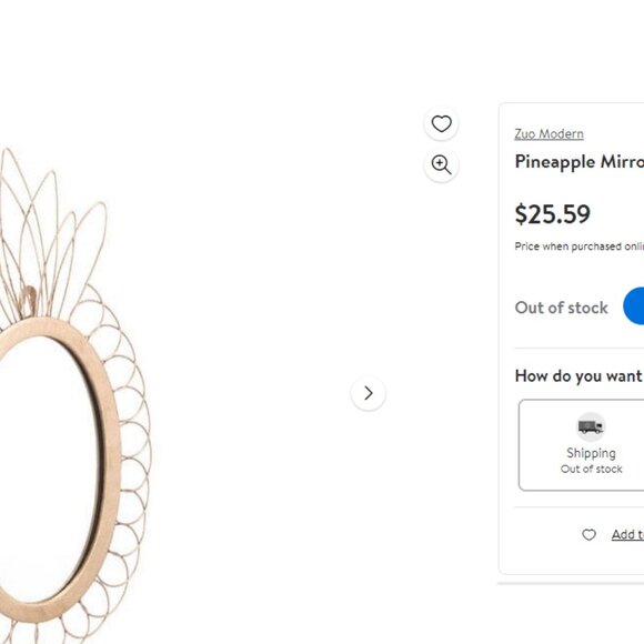 Set of 2 BRAND NEW IN BOX Gold Tone Pineapple Wall Mirrors Boho Jungalow Decor - Picture 5 of 5